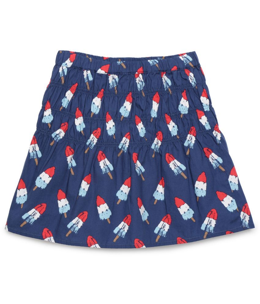     			Under Fourteen Only - Blue Cotton Girls Straight Skirt ( Pack of 1 )