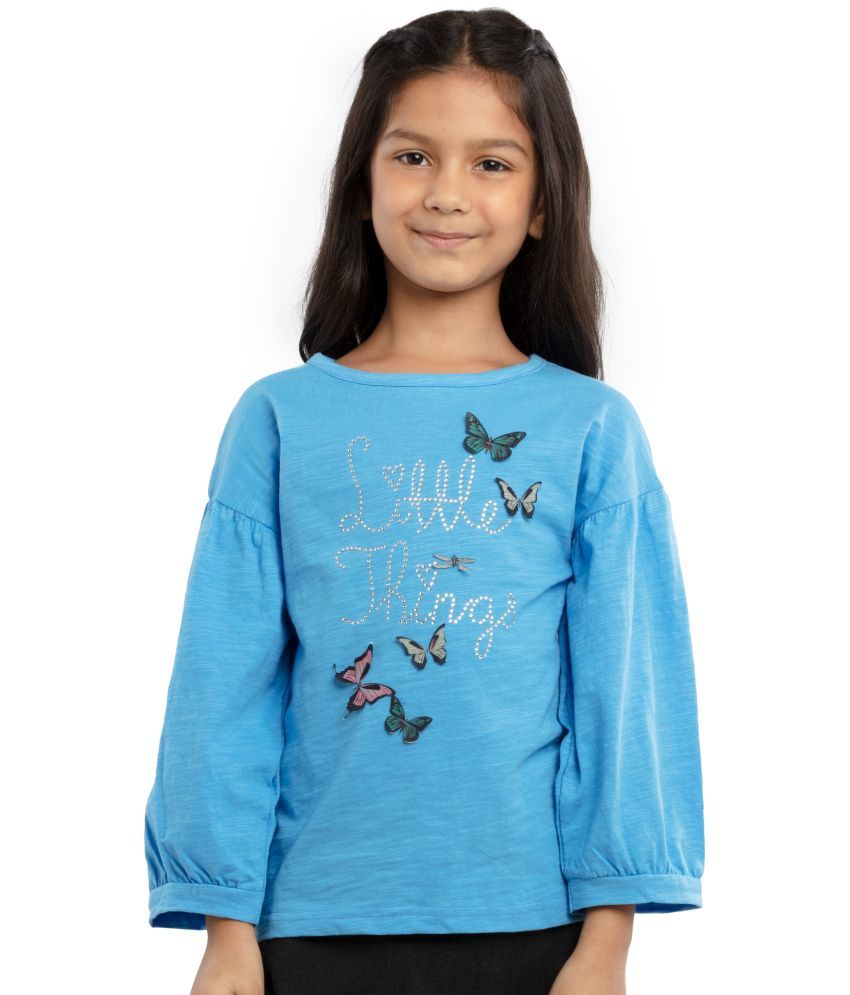     			Under Fourteen Only Blue Cotton Girls T-Shirt ( Pack of 1 )