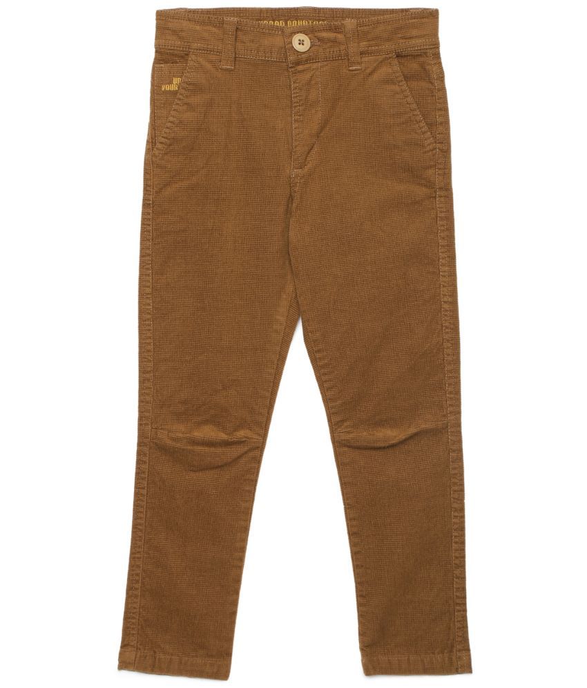     			Under Fourteen Only - Brown Cotton Boys Trousers ( Pack of 1 )