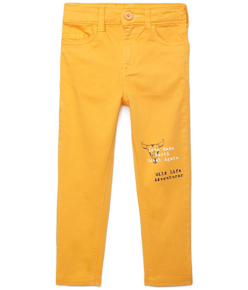     			Under Fourteen Only - Gold Cotton Boys Trousers ( Pack of 1 )