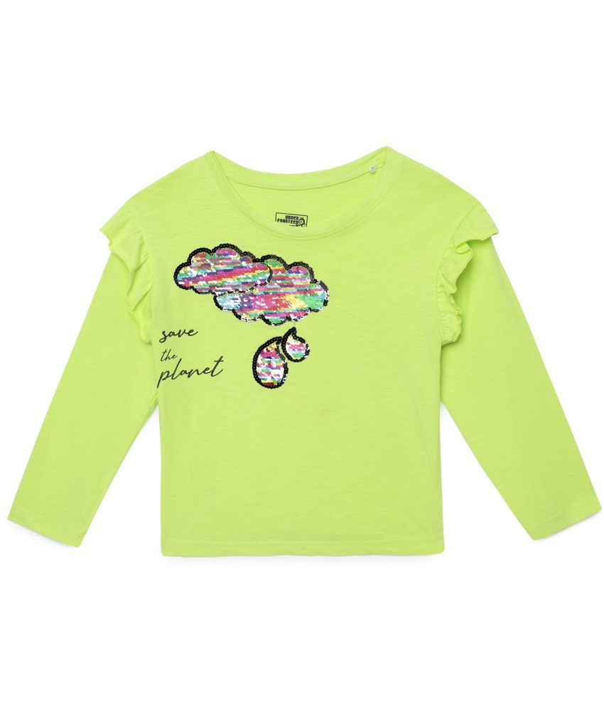     			Under Fourteen Only Green Cotton Girls T-Shirt ( Pack of 1 )