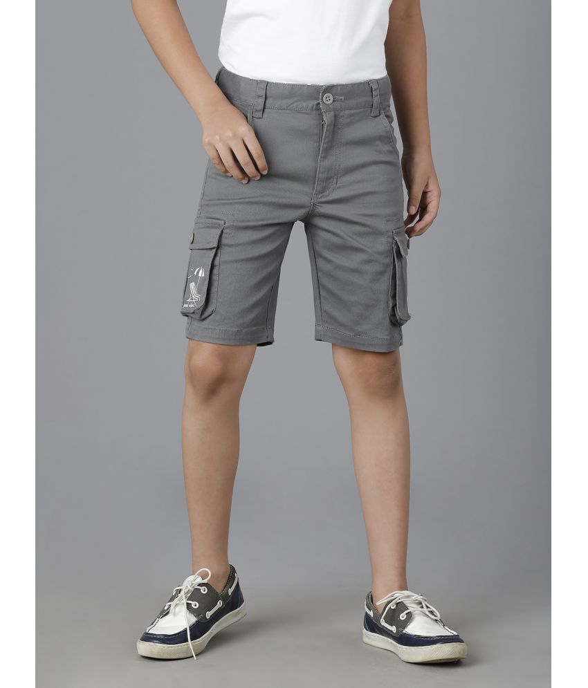     			Under Fourteen Only - Grey Cotton Boys Shorts ( Pack of 1 )