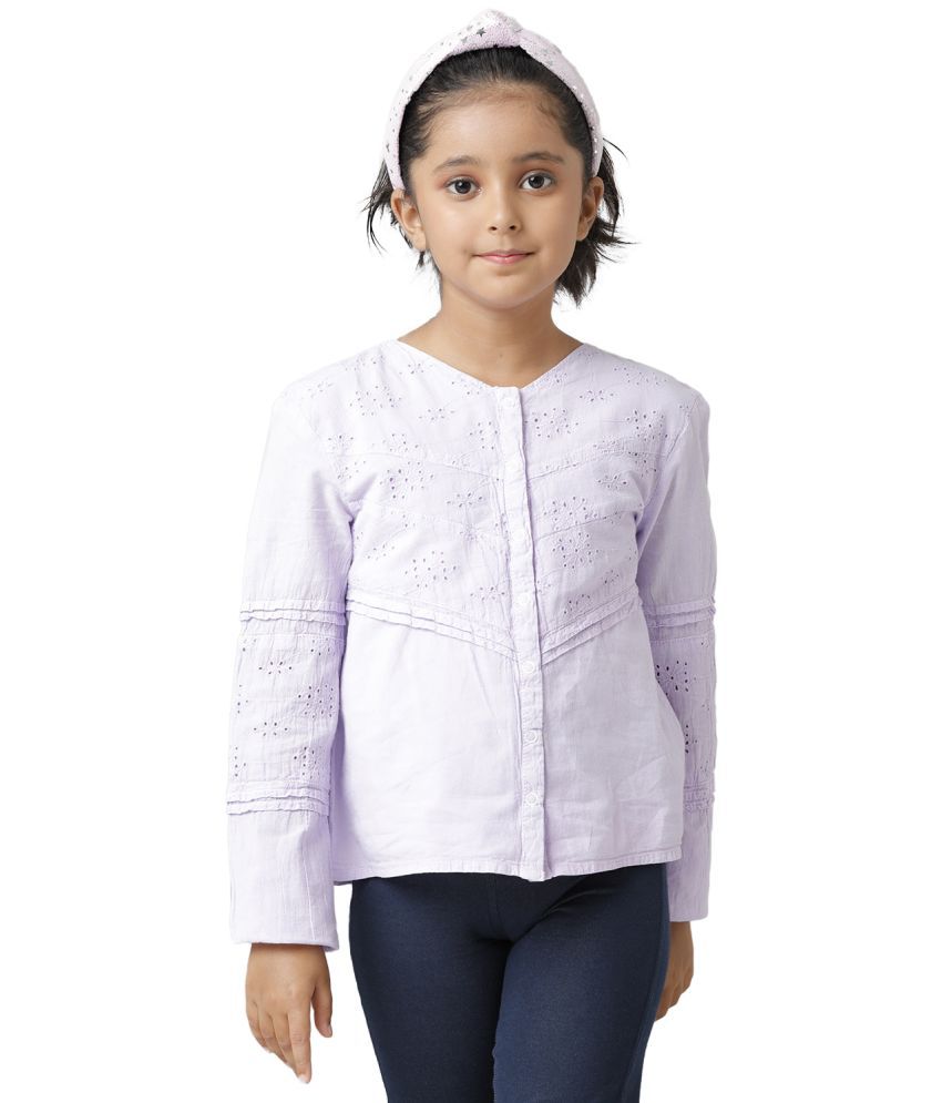     			Under Fourteen Only Lavender Cotton Girls Top ( Pack of 1 )