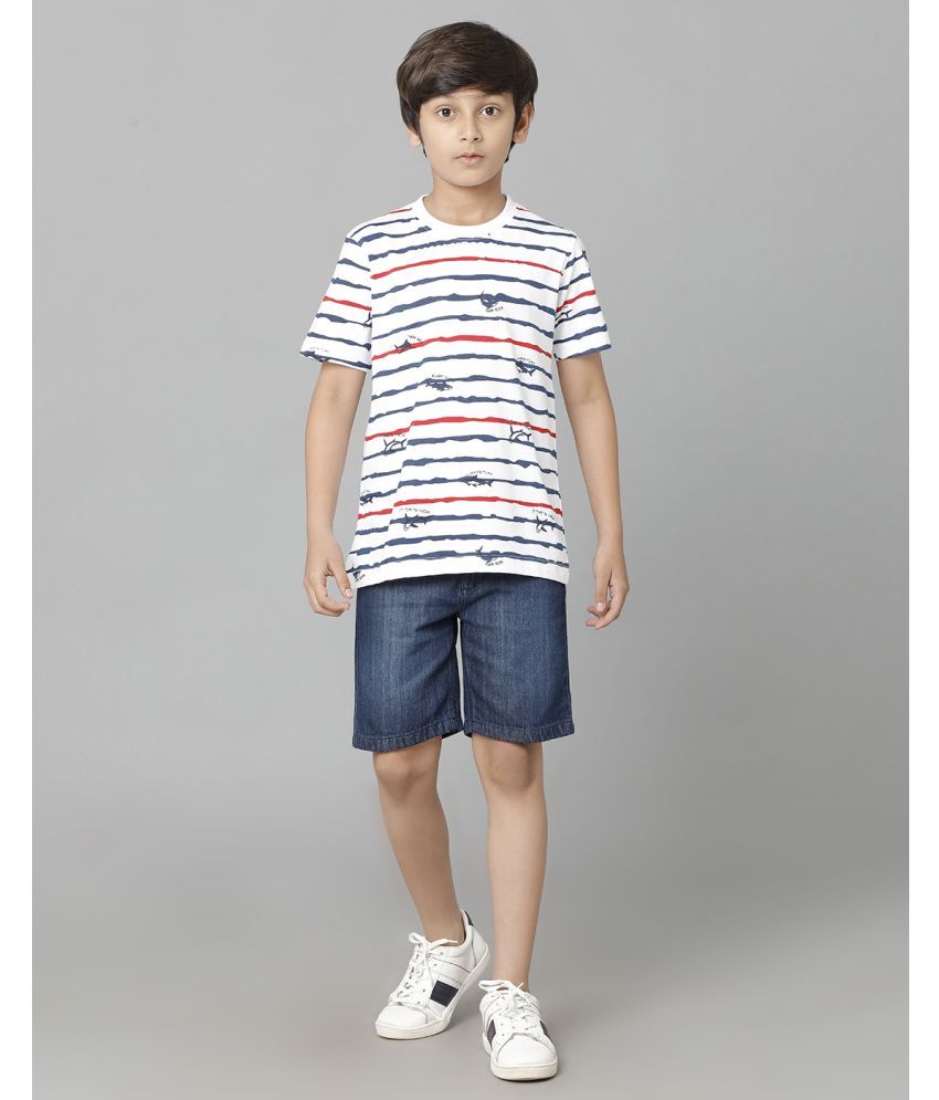     			Under Fourteen Only Navy Cotton Blend Boy's T-Shirt ( Pack of 1 )