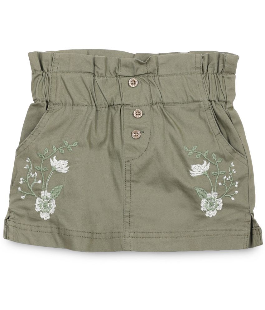     			Under Fourteen Only - Olive Cotton Girls Straight Skirt ( Pack of 1 )