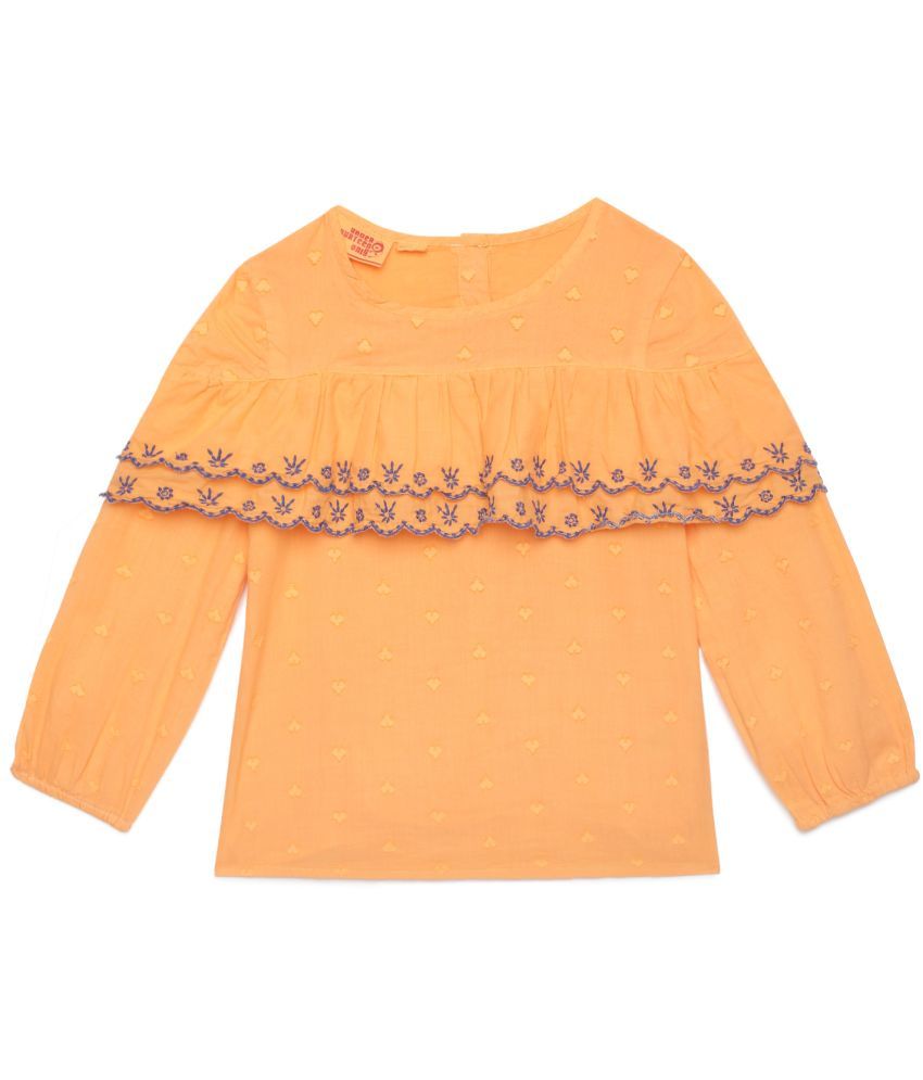     			Under Fourteen Only Pack of 1 Girls Cotton Top ( Orange )