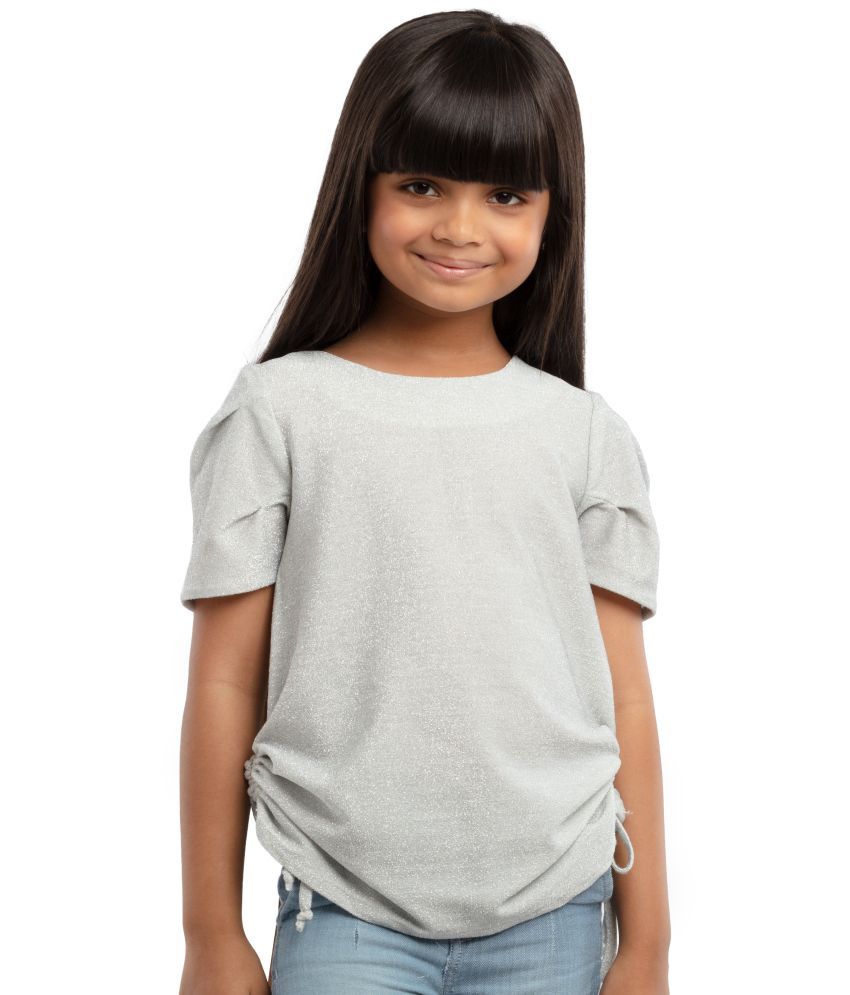     			Under Fourteen Only Silver Polyester Girls Top ( Pack of 1 )