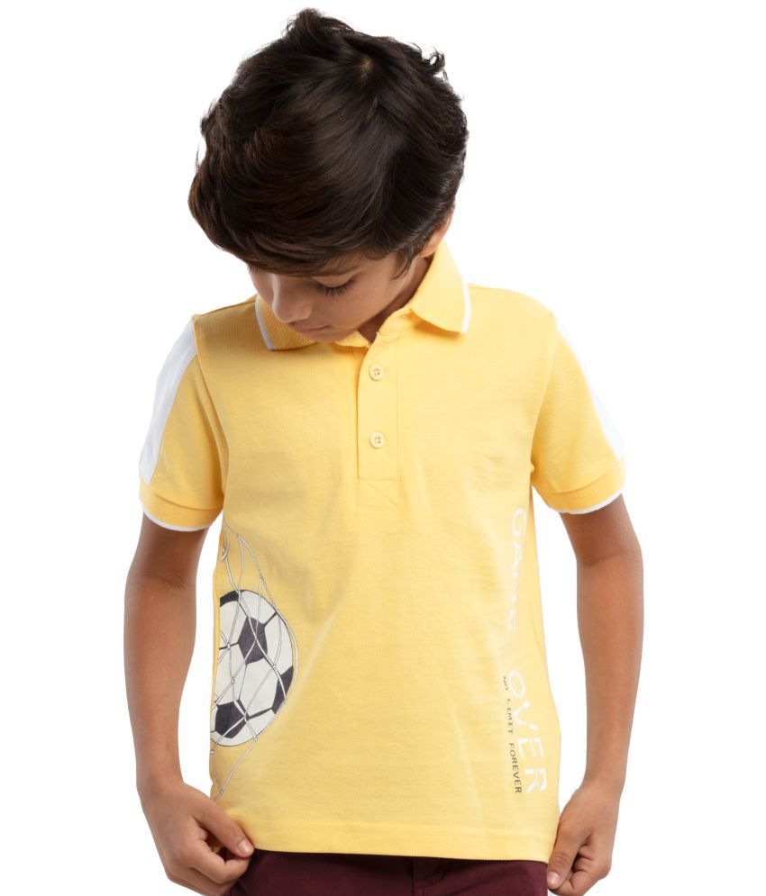     			Under Fourteen Only Pack of 1 Boys Cotton Blend T-Shirt ( Yellow )