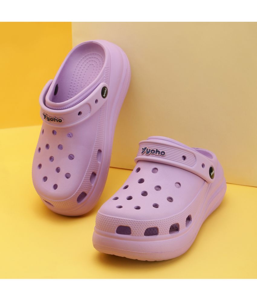     			Yoho Purple Clogs