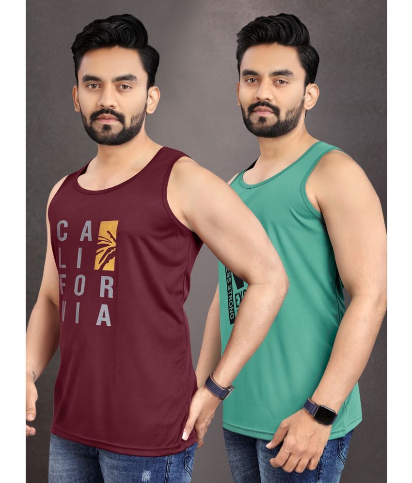     			Pack of 2 allan peter Cotton Blend Men's Vest ( Multicolor )