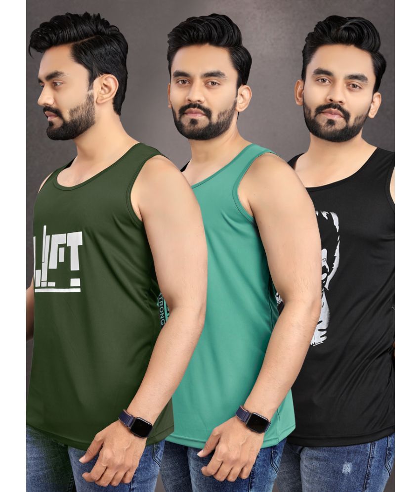     			Pack of 3 allan peter Cotton Blend Men's Vest ( Multicolor )