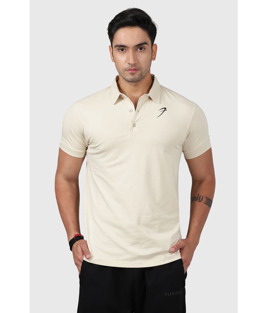     			Fuaark Beige Cotton Slim Fit Men's Sports Polo T-Shirt ( Pack of 1 )