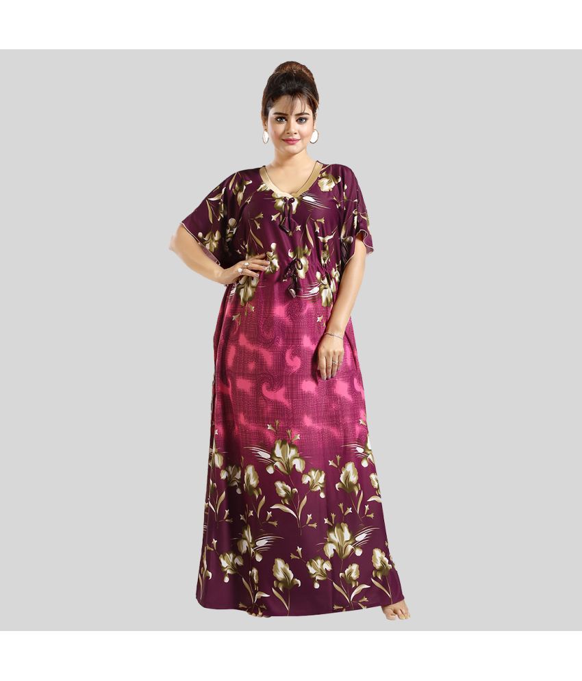    			Gutthi Pink Satin Women's Nightwear Kaftan ( Pack of 1 )