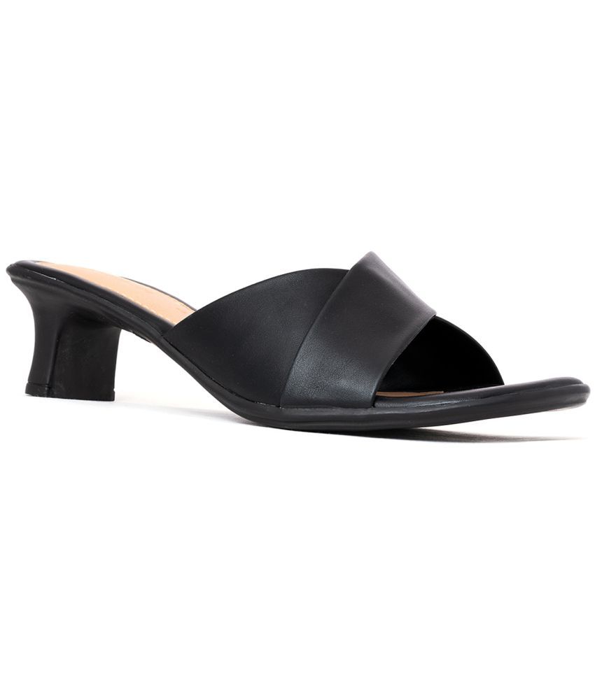     			KHADIM Black Women's Slip On Heels