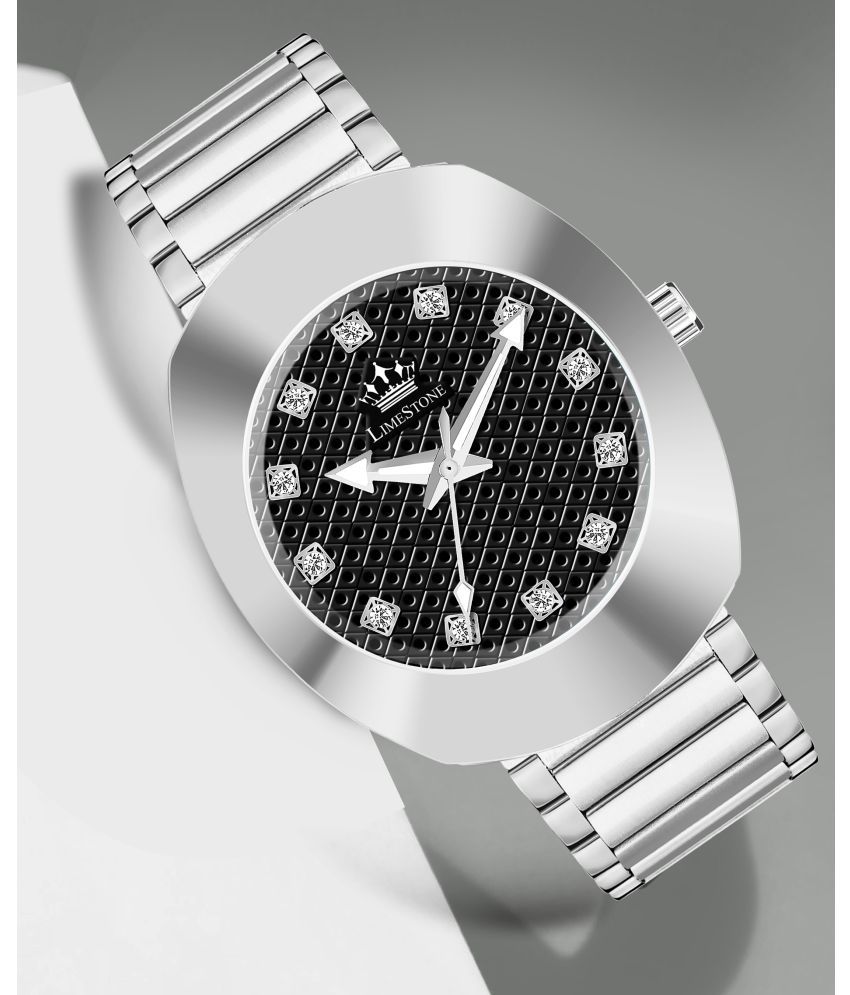     			LimeStone Silver Stainless Steel Analog Men's Watch