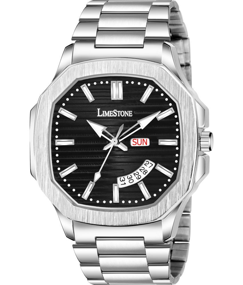     			LimeStone Silver Stainless Steel Analog Men's Watch