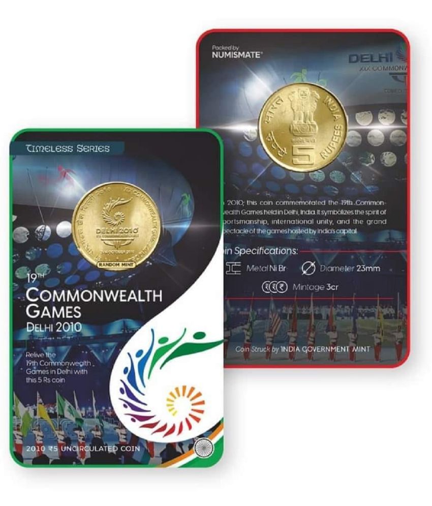     			Rs.5 19th COMMONWEALTH GAMES DELHI 2010 Commemorative Coin Card – Special Edition