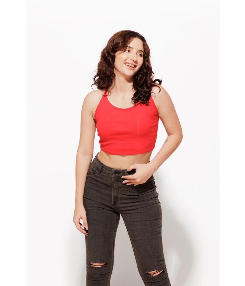     			Urban Sundari Red Cotton Women's Crop Top ( Pack of 1 )