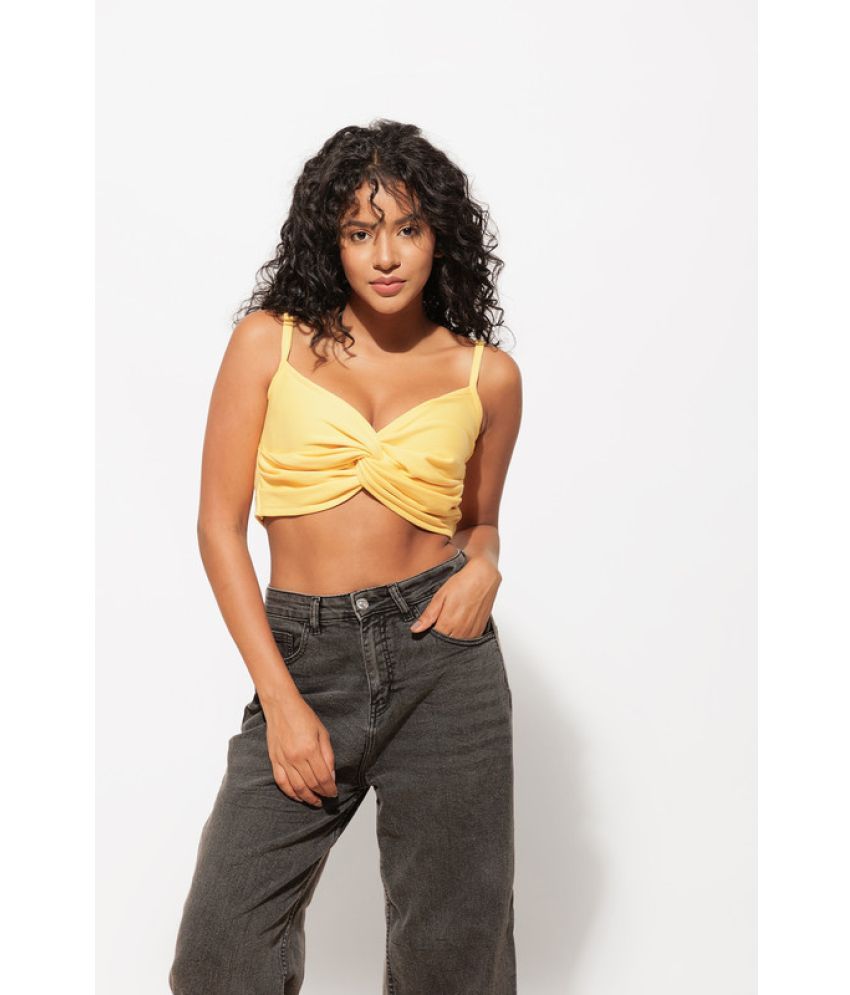     			Urban Sundari Yellow Cotton Women's Crop Top ( Pack of 1 )