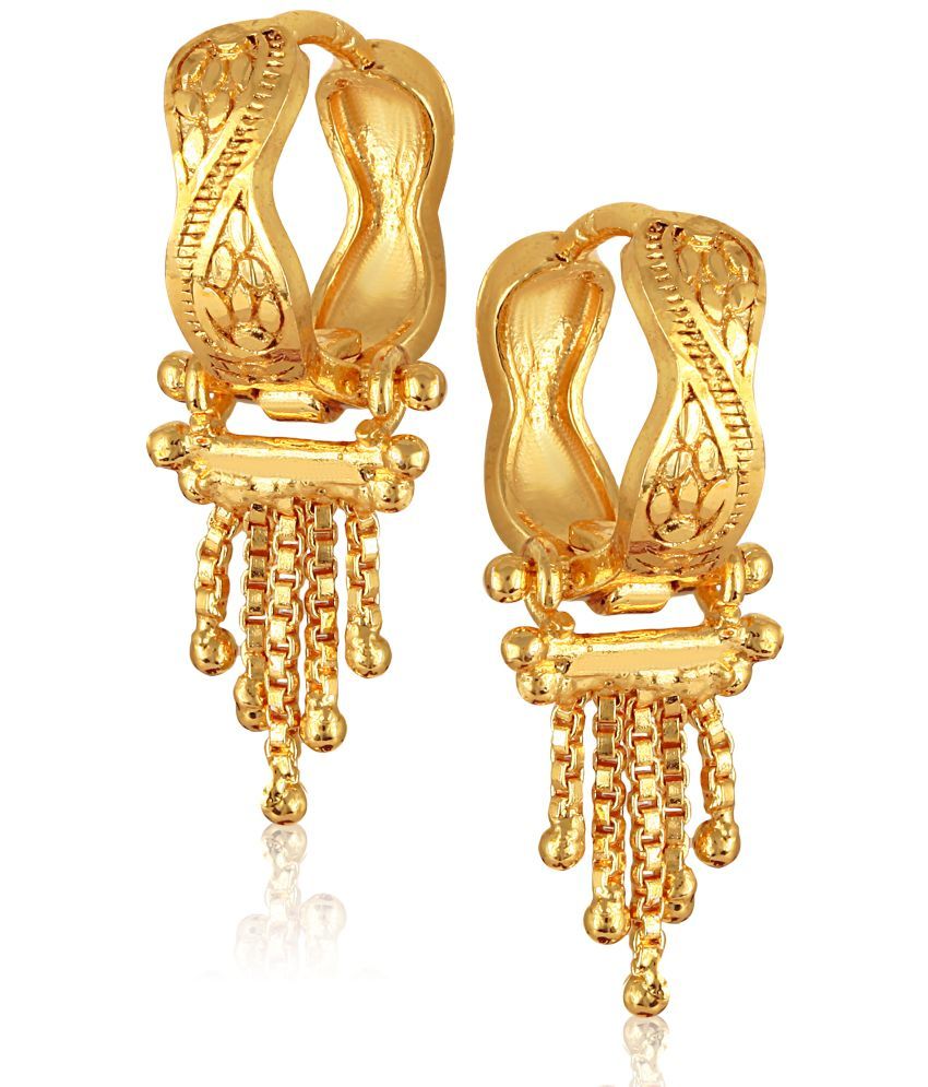     			Vighnaharta Golden Clip-Ons Earrings ( Pack of 1 )