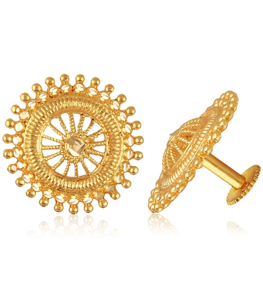     			Vighnaharta Golden Stud Earrings ( Pack of 1 )