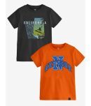 Before The Rain Pack of 2 Boys Cotton Blend T-Shirt ( Orange )