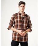 HETIERS Corduroy Slim Fit Checks Full Sleeves Men's Casual Shirt - Brown ( Pack of 1 )