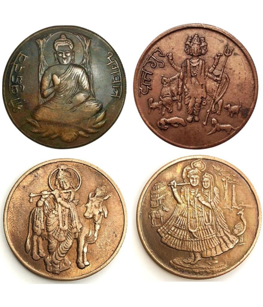     			20g 4-Coin Combo: Gautam Buddha, Dutt Guru Ji, Lord Krishna Kanhaiya, Shree Lord Radha