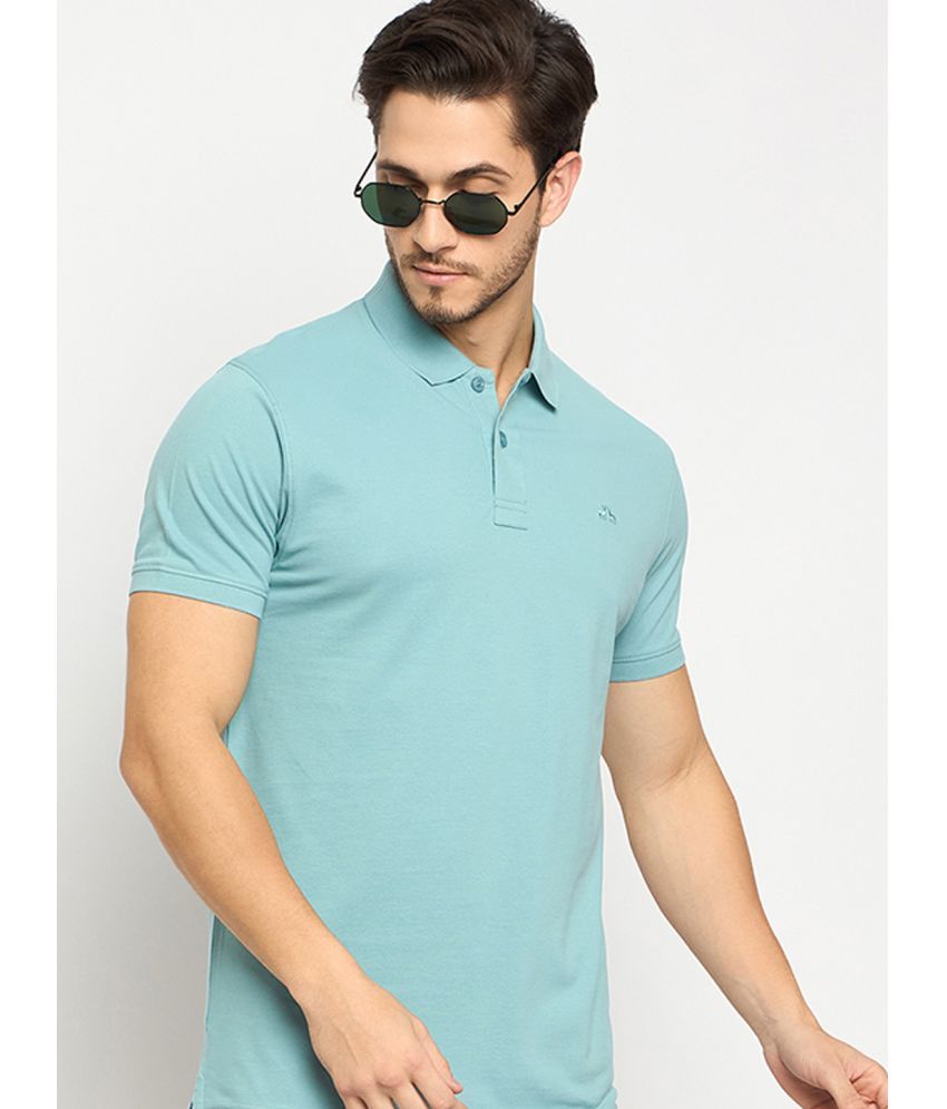     			98 Degree North Pack of 1 Cotton Regular Fit Solid Half Sleeves Men's Polo T Shirt ( Sea Green )