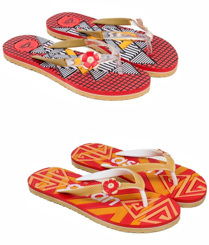     			ASIAN Red Women's Daily Slipper