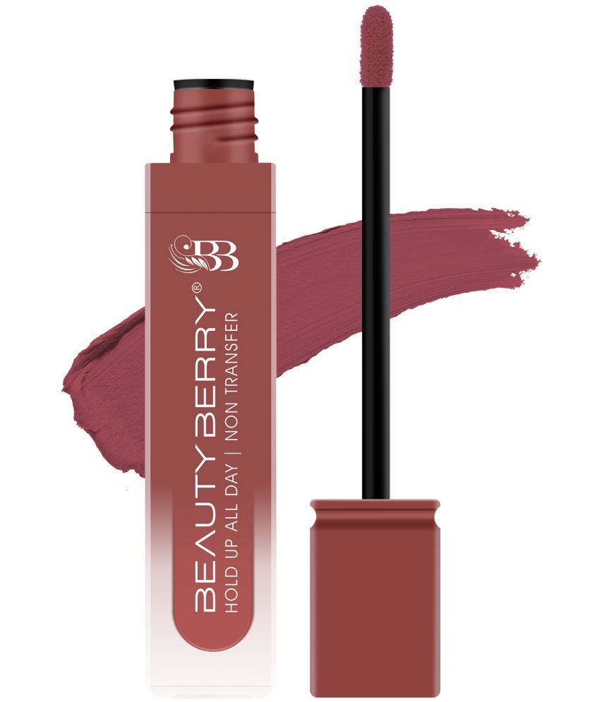     			Beauty Berry Hold Up All Day Non Transfer Matte Liquid Lipstick 7.5g, Nude Frost (Shade - 13)