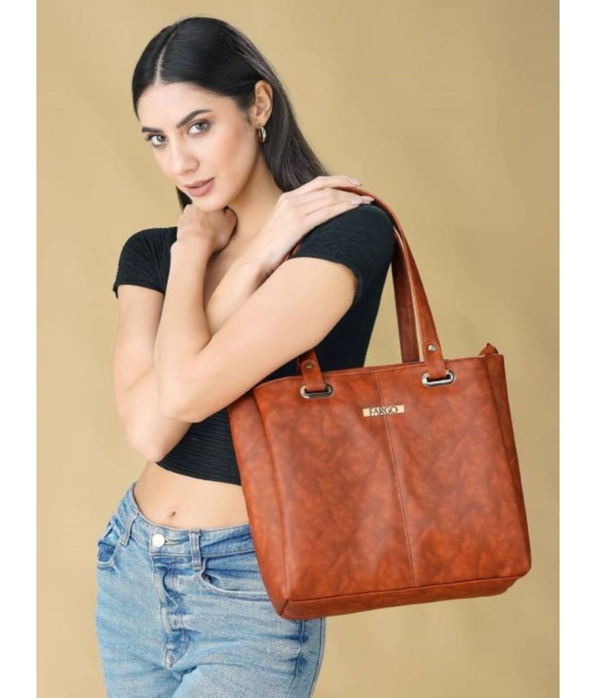     			Fargo Tan PU Shoulder Bag