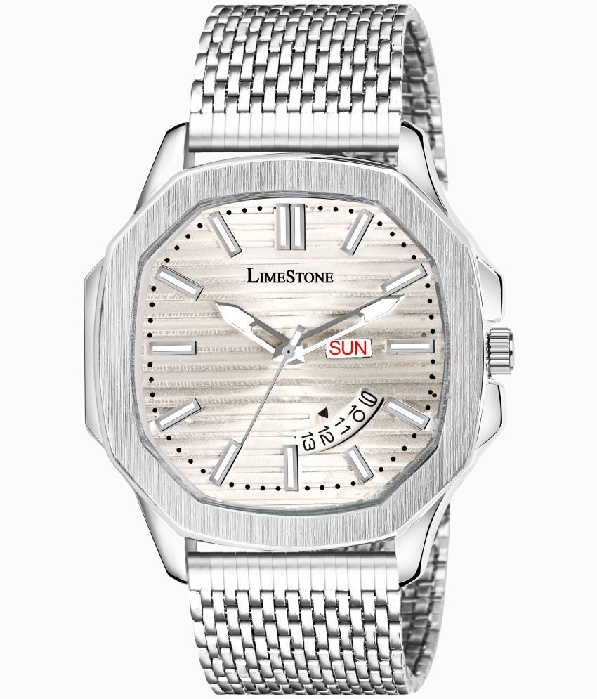     			LimeStone Silver Stainless Steel Analog Men's Watch