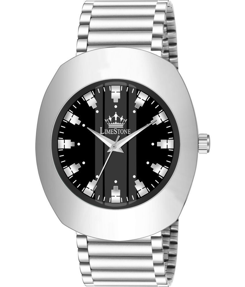     			LimeStone Silver Stainless Steel Analog Men's Watch