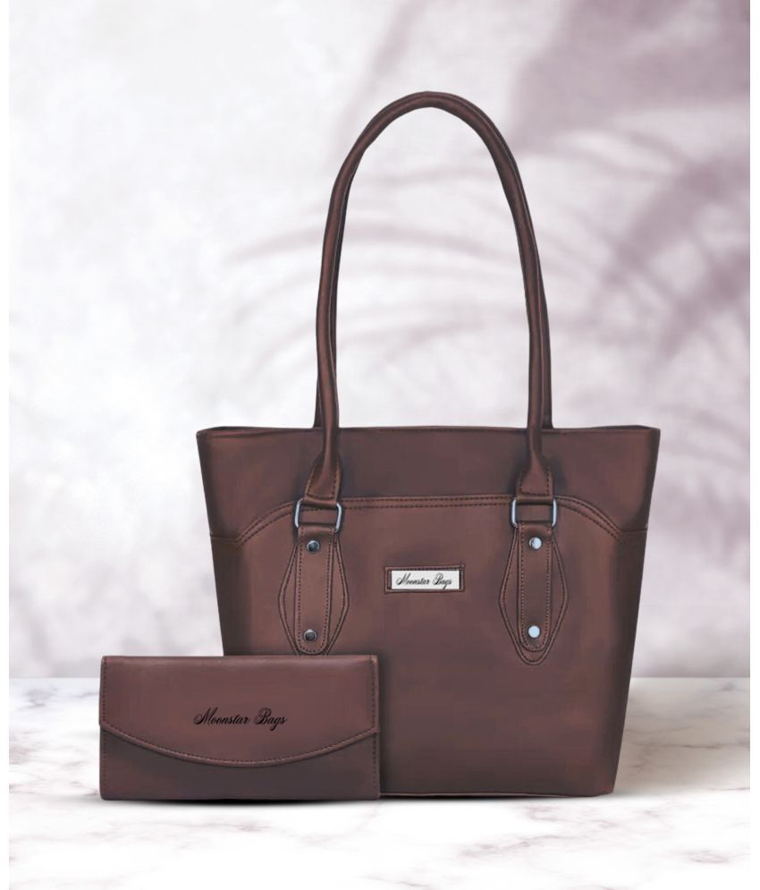     			Moonstar Bag Combo PU Set of 2 ( Brown )