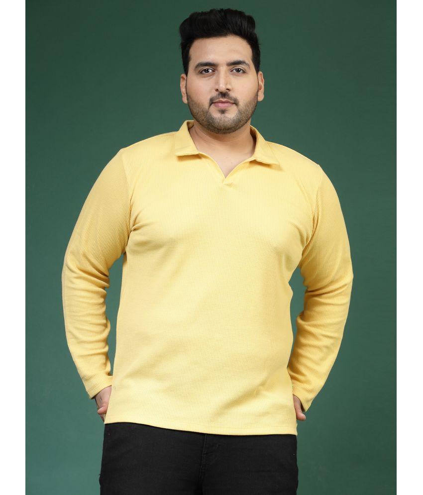     			Rigo Cotton Slim Fit Solid Full Sleeves Men's Polo T Shirt - Mustard ( Pack of 1 )