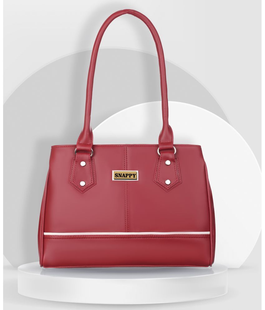     			Snappy Maroon PU Shoulder Bag