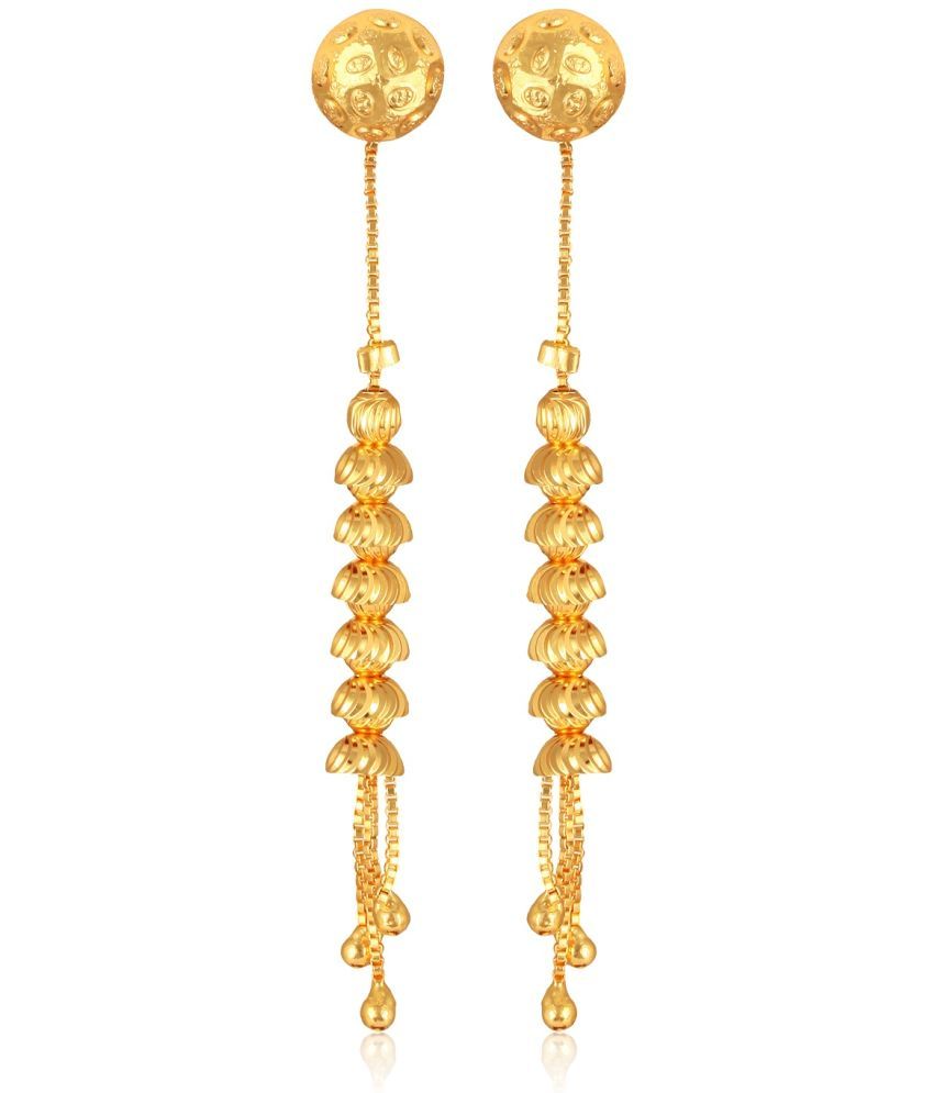     			Vighnaharta Golden Drop Earrings ( Pack of 1 )