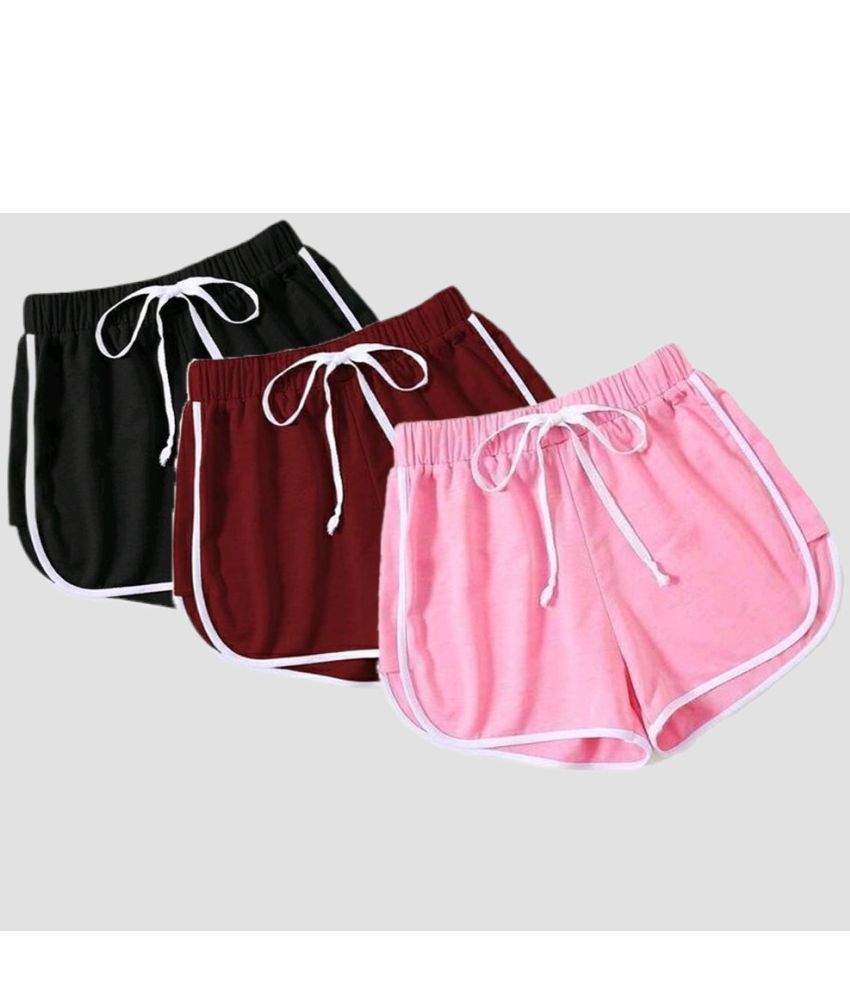     			powermerc Cotton Hot Pants - Pink Pack of 3