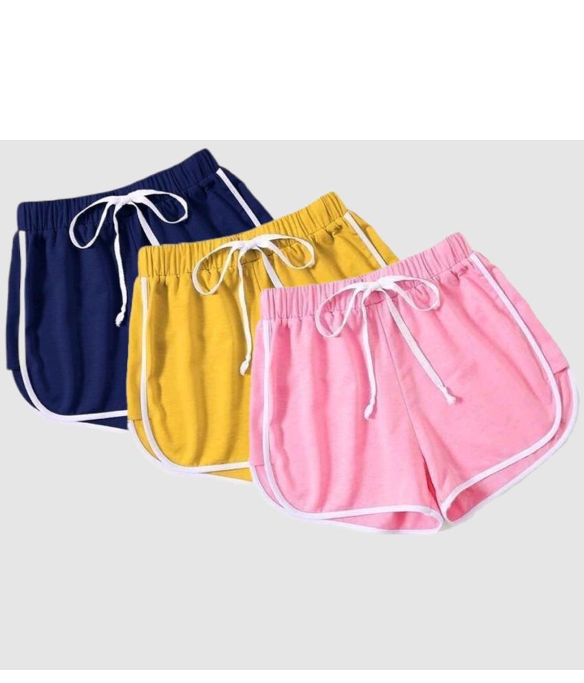     			powermerc Cotton Hot Pants - Yellow Pack of 3