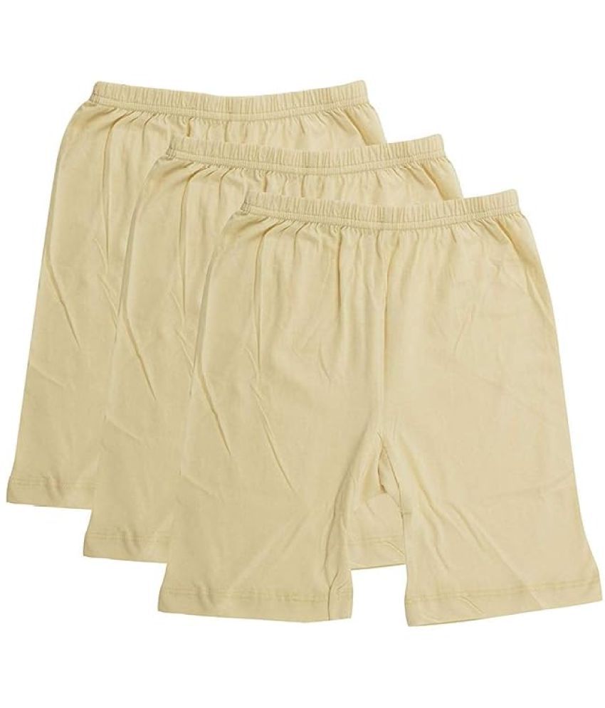     			Bodycare - Beige Cotton Blend Girls Cycling Shorts ( Pack of 3 )