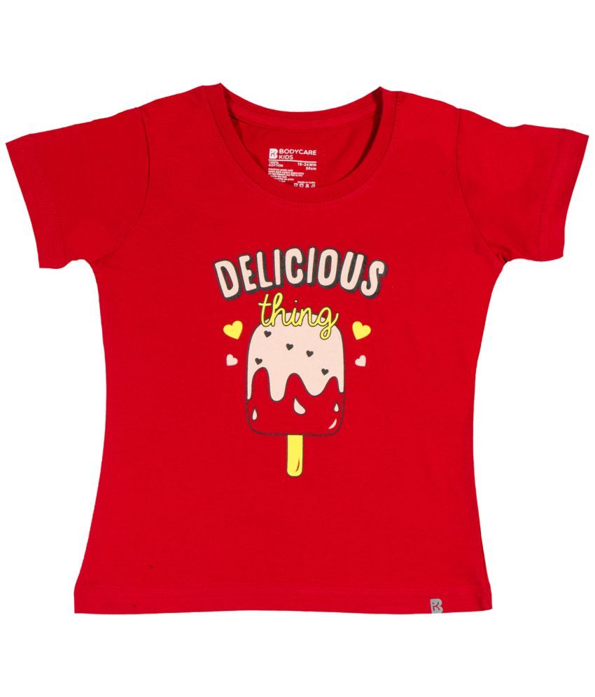     			Bodycare Red Cotton Girls T-Shirt ( Pack of 1 )