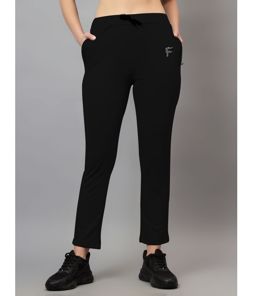     			Diaz Black Lycra Women's Gym Trackpants ( Pack of 1 )