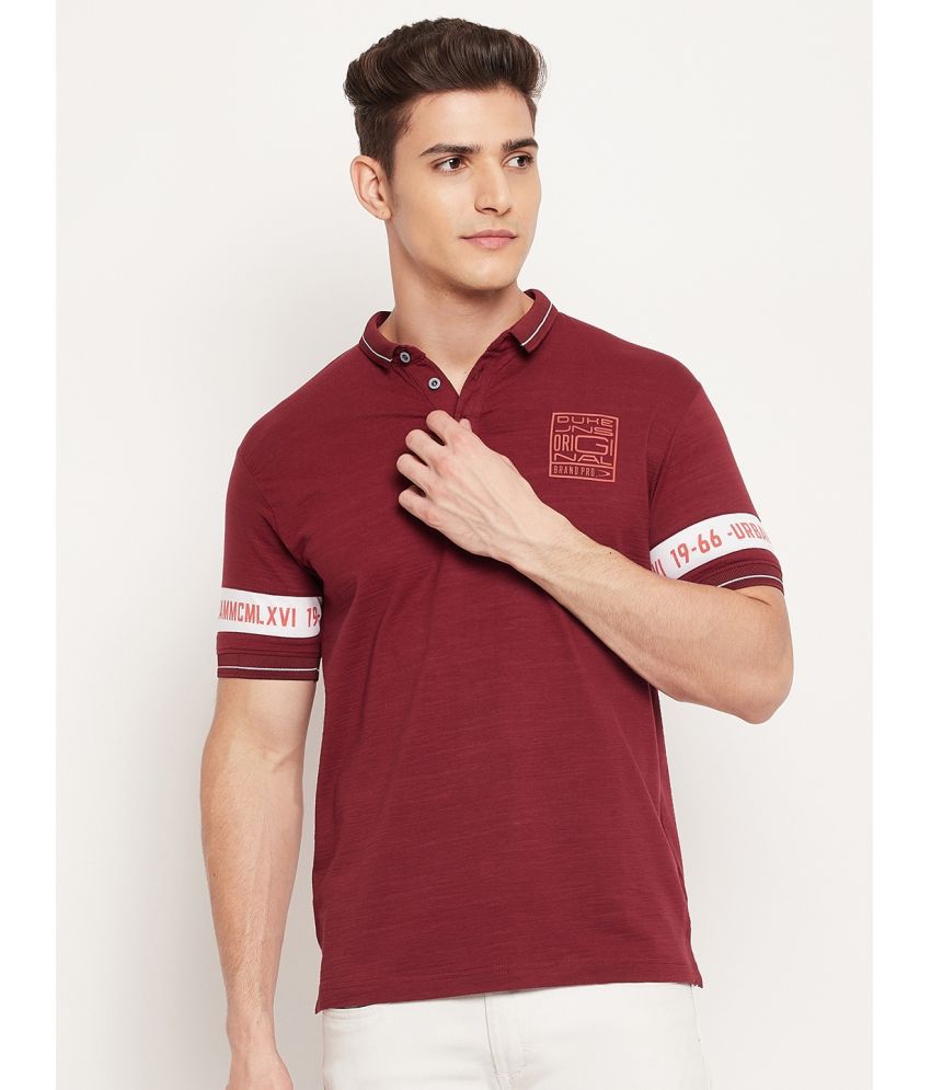     			Duke Cotton Blend Slim Fit Colorblock Half Sleeves Men's Polo T Shirt - Maroon ( Pack of 1 )