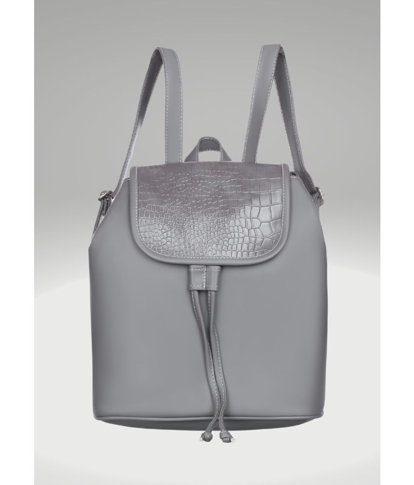     			FD Fashion Dark Grey PU Backpack