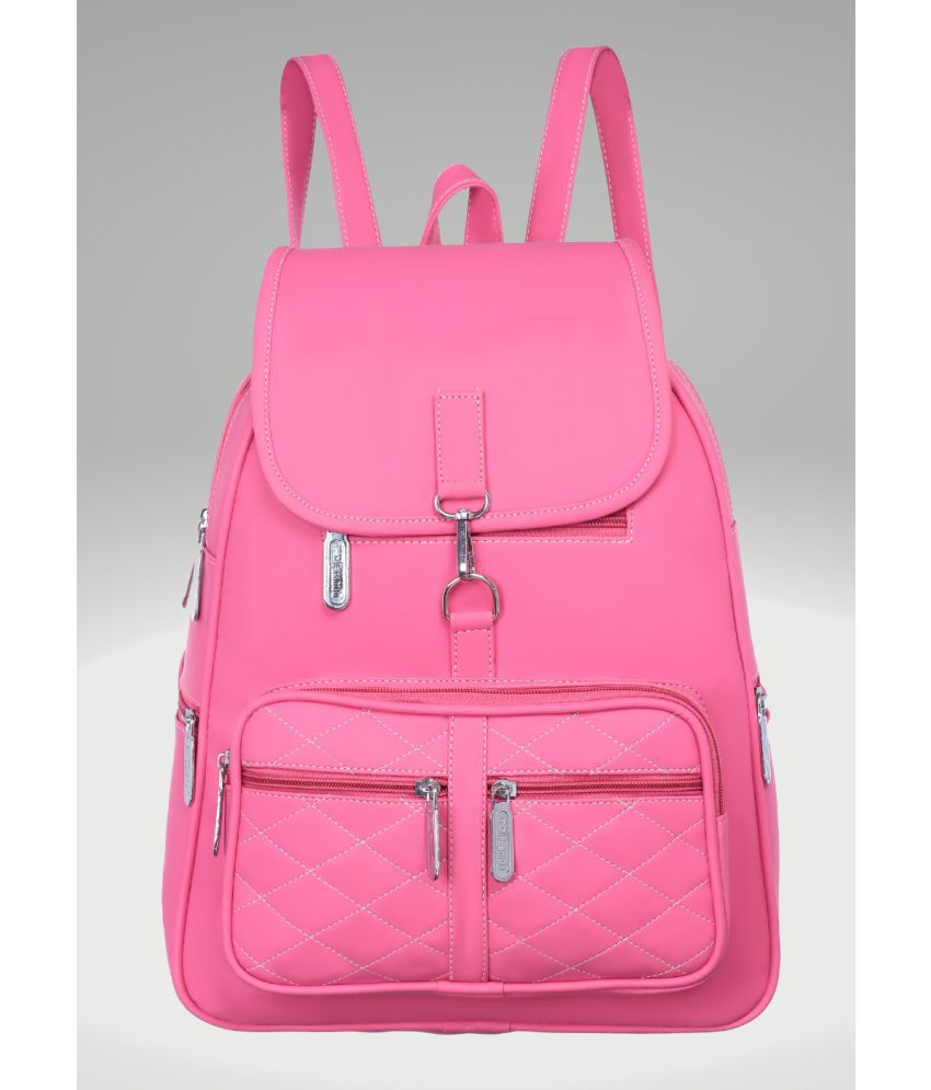     			FD Fashion Pink PU Backpack