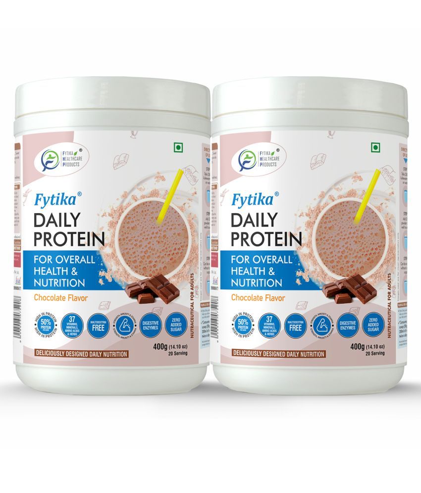     			FYTIKA Daily Protein powder Chocolate flavour- 2x400G, (Pack of 2)