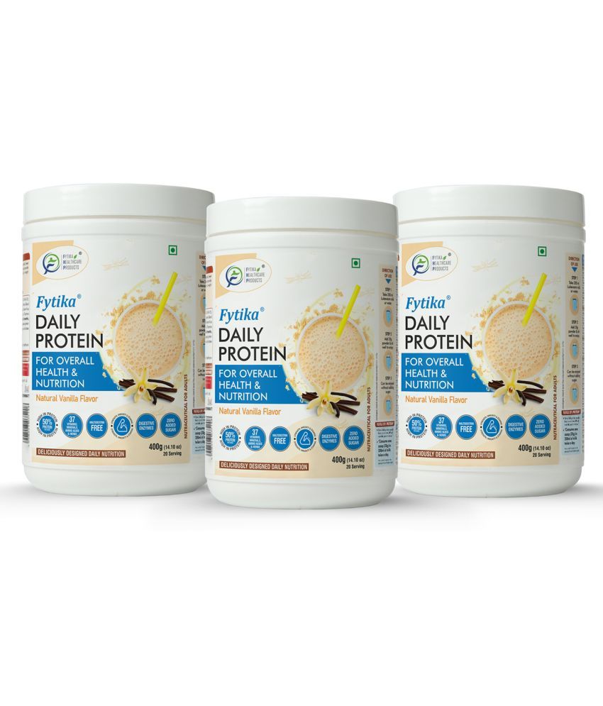     			FYTIKA Daily Protein powder Vanilla flavour- 3x400G, (Pack of 3)