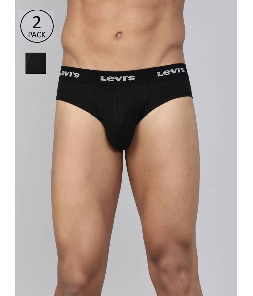     			Levi's Black Cotton Men's Briefs ( Pack of 2 )