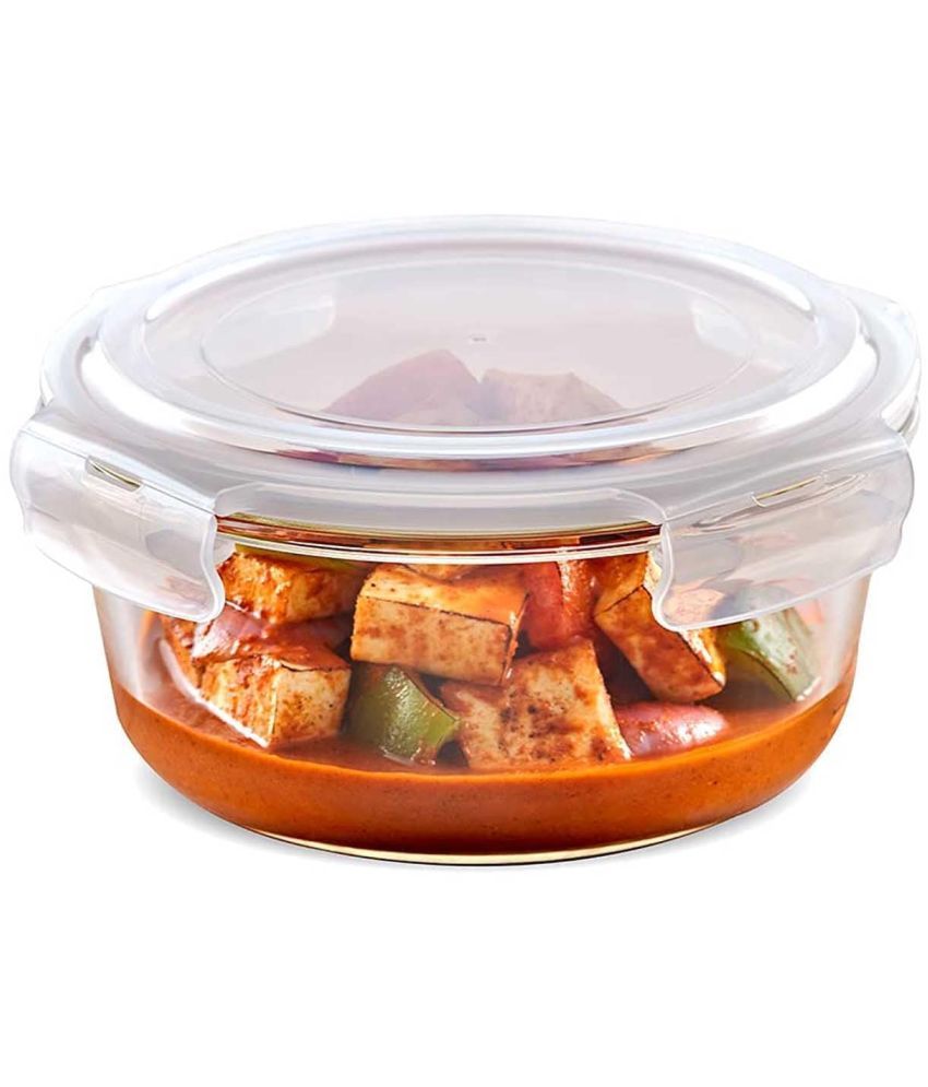     			Oliveware food containor Glass Transparent Food Container ( Set of 1 )